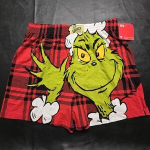 Dr. Seuss Grinch Plaid Boxers - Red and Green